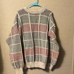 Men's Cozy Multicolor Checkered Crewneck Sweater
